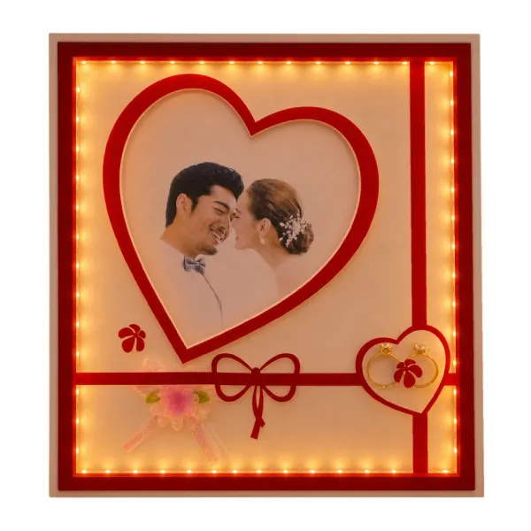 Red Photo Frame with Led & Heart