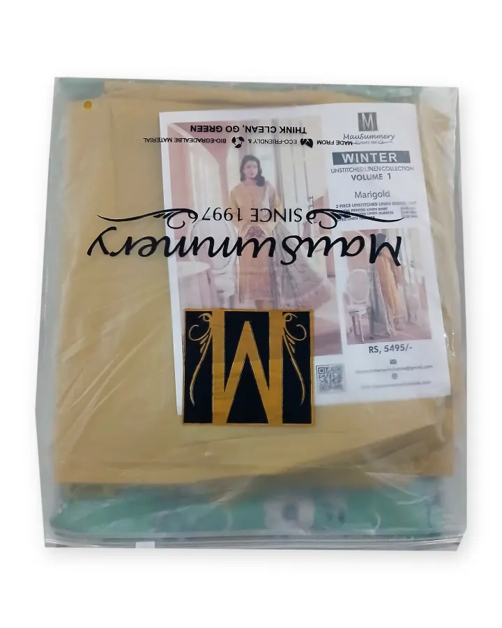 Mausummery Marigold Linen 3 Pc Suit