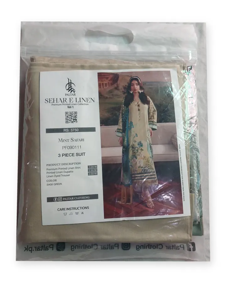 Paltar Sage Green Linen 3 PC Suit