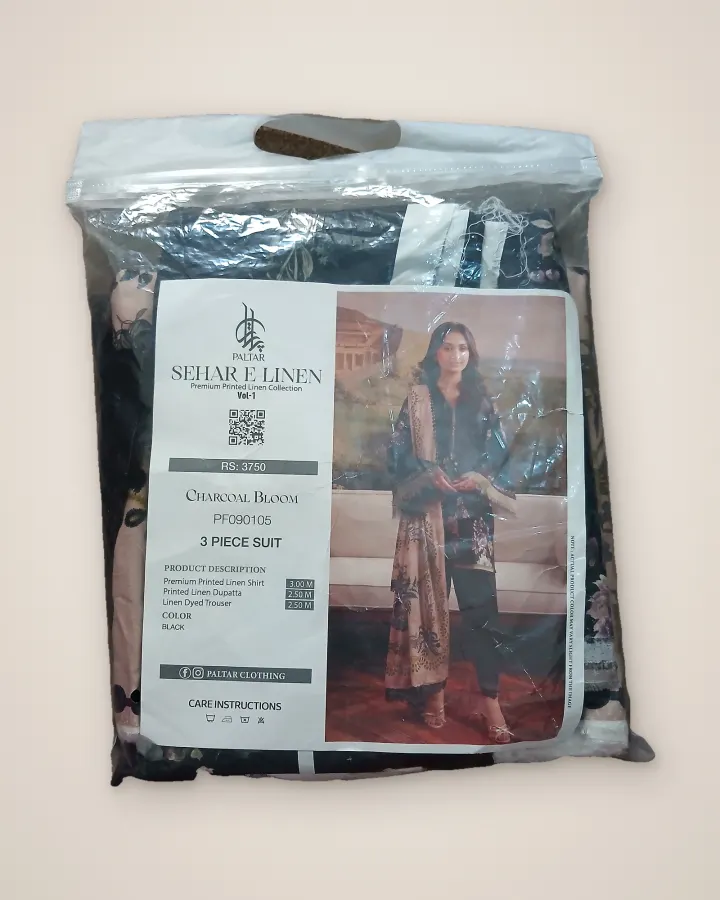Paltar Linen Black 3 PC Suit